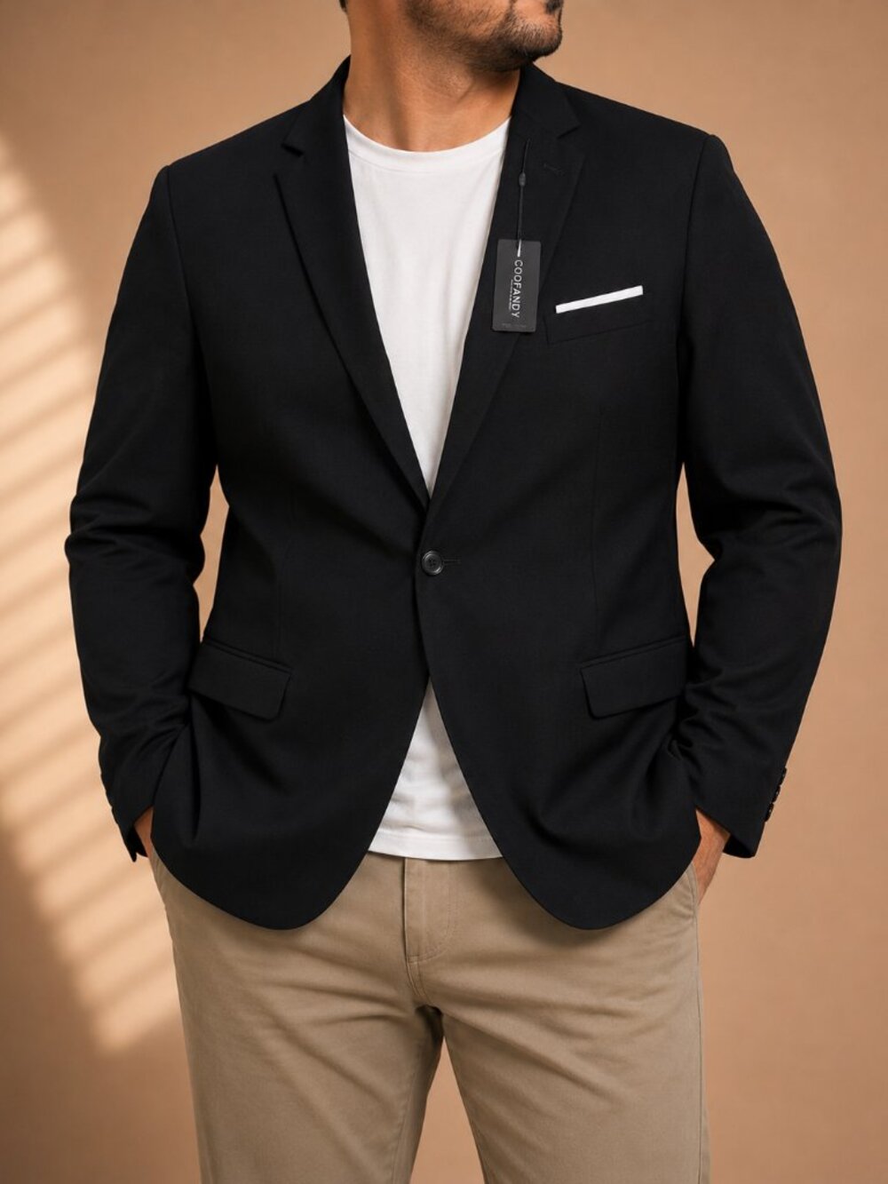 COOFANDY Black Single Button‎ Blazer Sport Coat NWT (Men’s XXL)